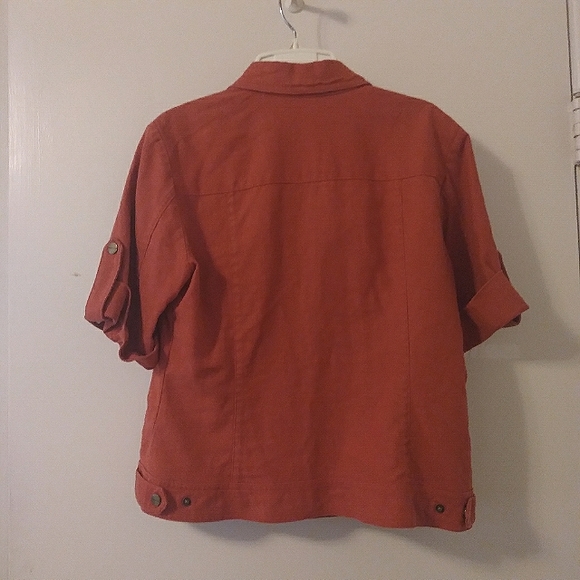 Coldwater Creek Linen Blend Snap Button Jacket Size 10 - Picture 13 of 15